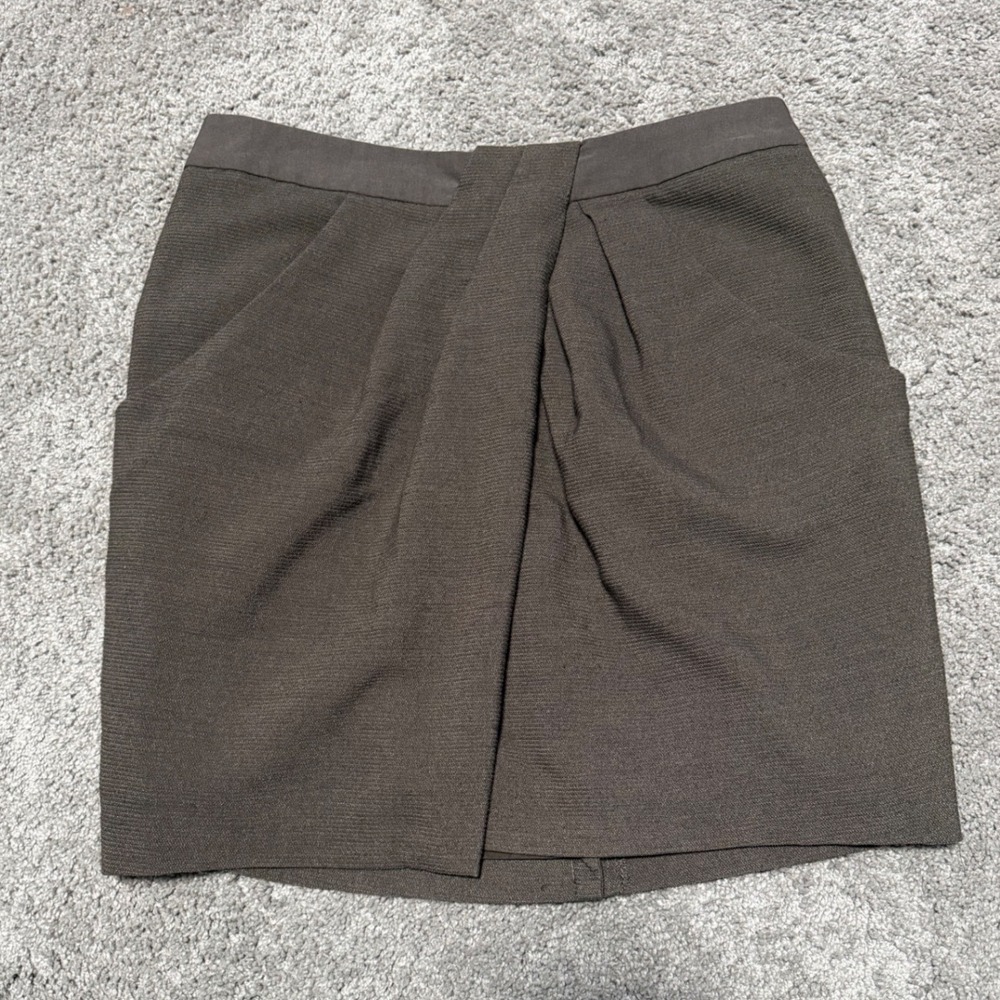 Banana Republic Tulip Mini Skirt Womens 4 Brown Draped Pockets